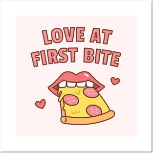 Love At First Bite Pizza Funny Posters and Art